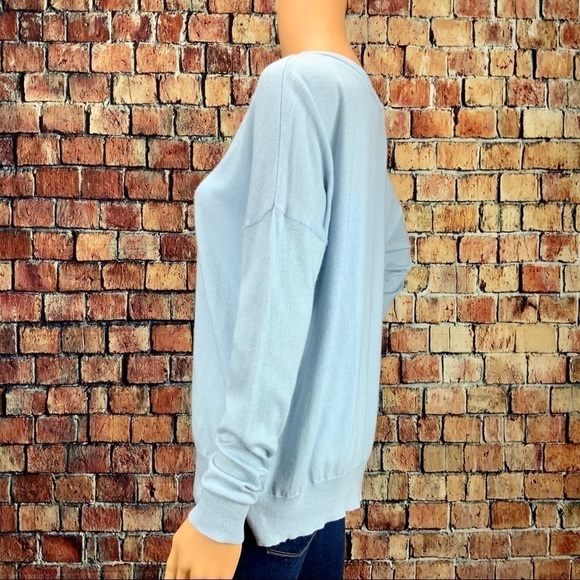 JOIE Crew Neck Knit Sweater in Baby Blue Size Medium - Picture 7 of 8